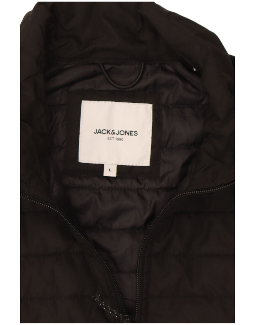 Jack & Jones Chaleco acolchado para hombre UK 40 Large Poliéster color negro