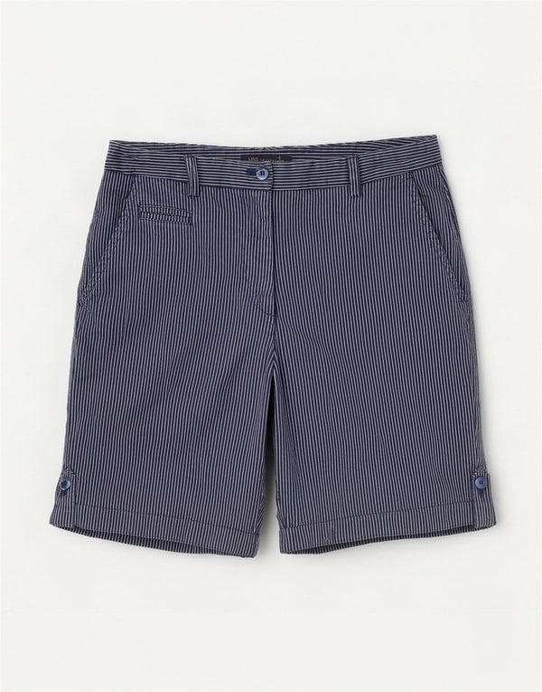 Marks & Spencer Pantalones cortos chinos para mujer UK 12 Medium W30 Azul marino Rayas diplomáticas