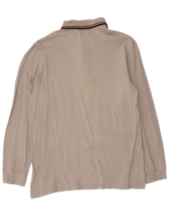 Fred Perry Polo De Manga Larga Para Hombre Clásico De Algodón Gris Medio