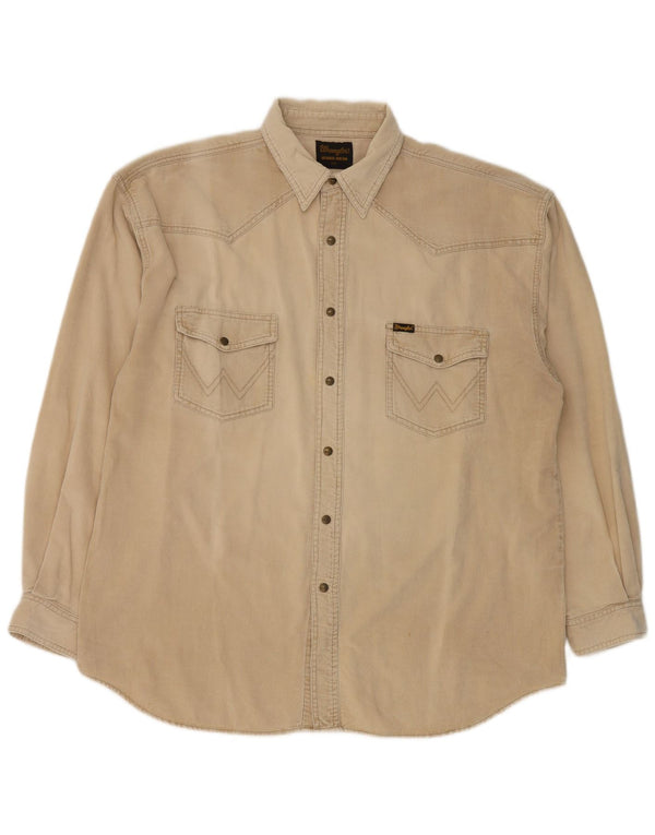 Wrangler Camisa de pana para hombre 2XL Algodón beige