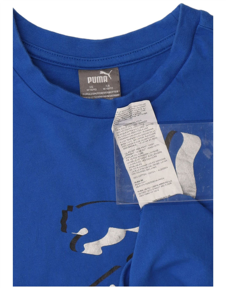 PUMA Camiseta gráfica para niño 10-11 años Algodón Azul Medio