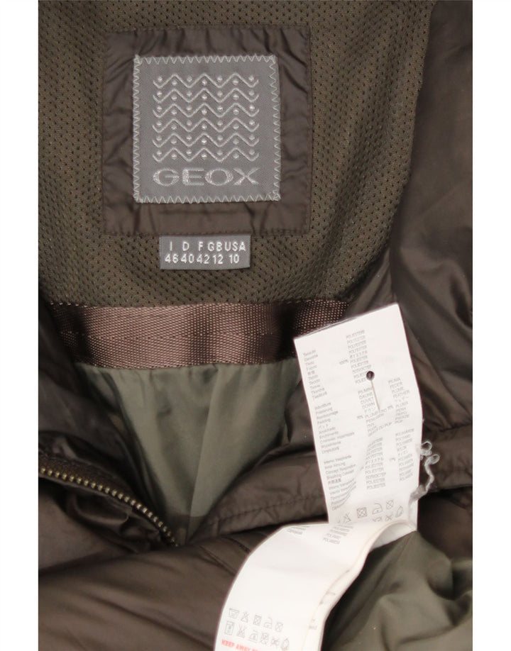 Abrigo acolchado con capucha para mujer Geox UK 40 Poliéster marrón medio