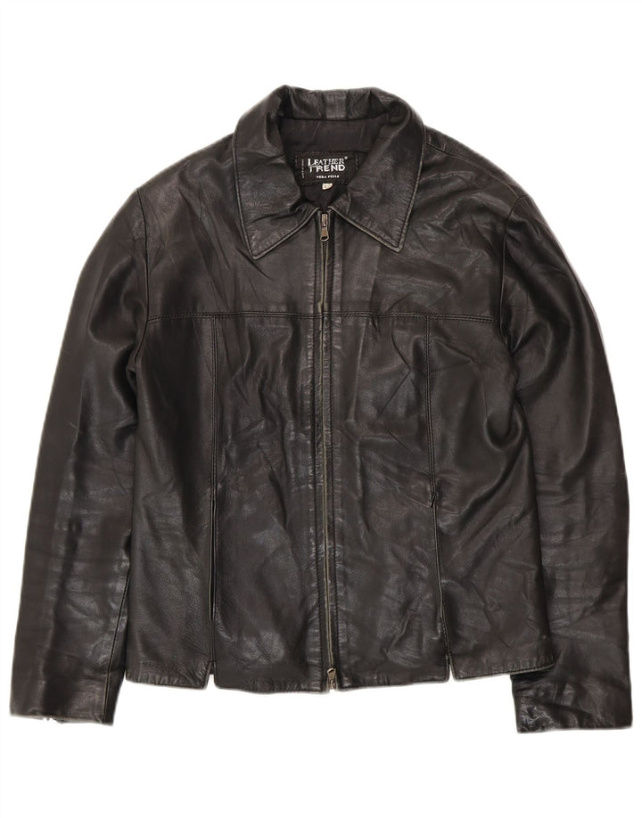 VINTAGE Chaqueta de cuero para mujer IT 42 Cuero negro mediano