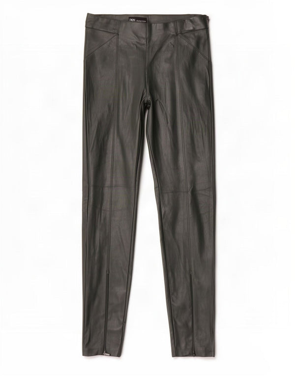 Zara Mujer Pantalón Pitillo De Piel Sintética Pequeño W26 L28 Poliuretano Verde
