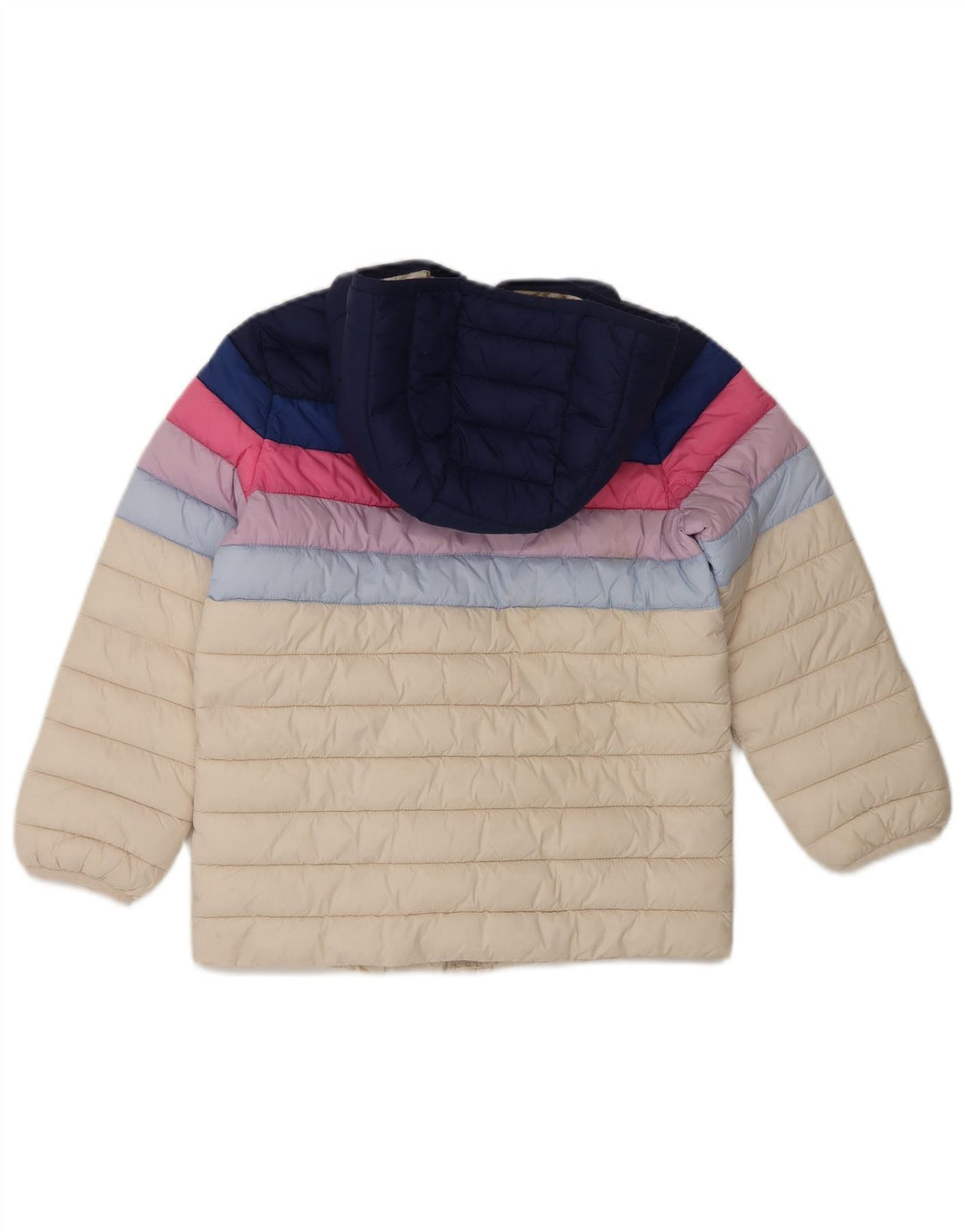 JOULES Chaqueta acolchada con capucha para niña 7-8 años Blanco roto color block