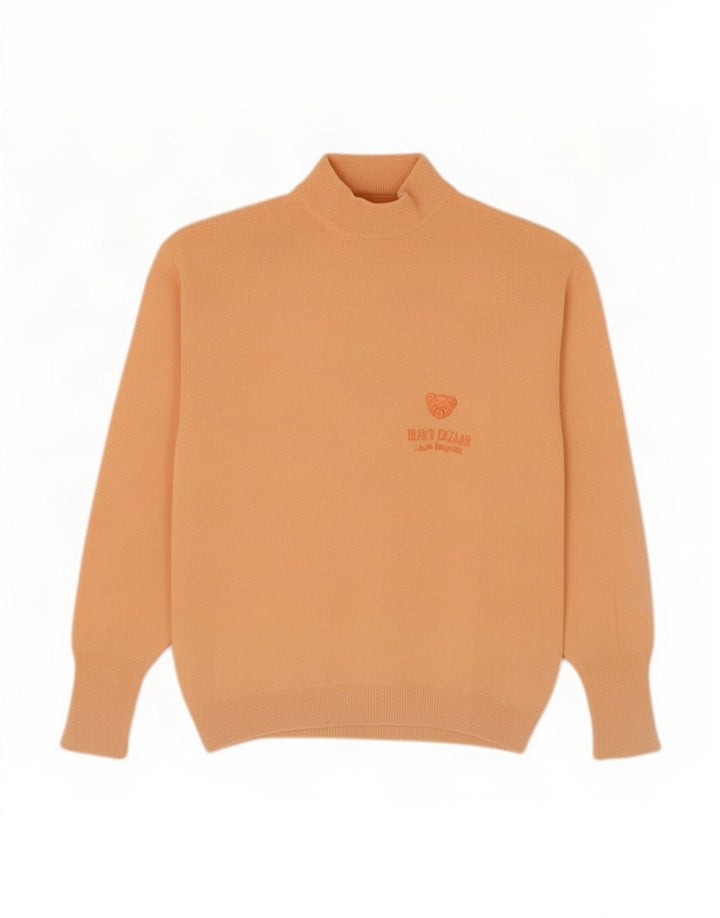 Vintage mujer tortuga cuello jersey suéter IT 44 lana naranja mediana
