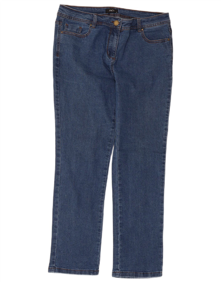 M&Co Vaqueros ajustados para mujer UK 12 Medium W34 L28 Algodón azul