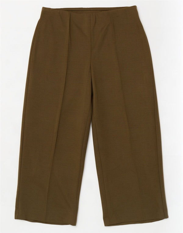 Marks & Spencer Pantalones Cortos de Pierna Ancha para Mujer UK 40 Large W34 L25 Caqui