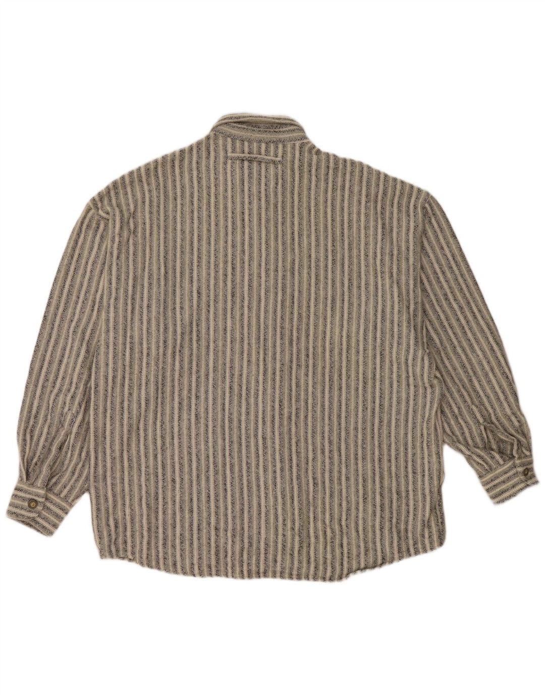 HAUPT Camisa de franela para hombre talla 41/42 grande gris algodón a rayas