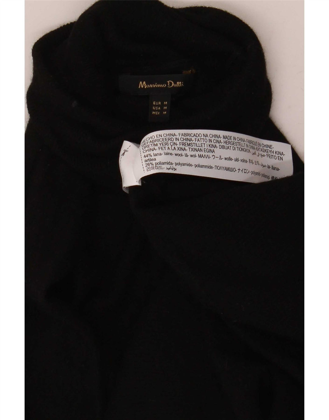 Massimo Dutti Jersey de cuello vuelto para mujer UK 44 Medium Black Wool