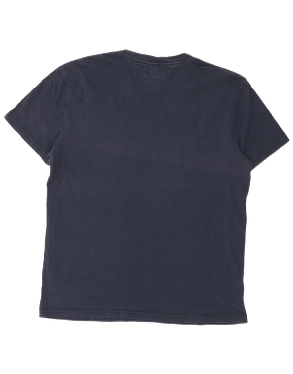 Tommy Hilfiger Camiseta con gráfico de corte regular para hombre, talla grande, azul marino