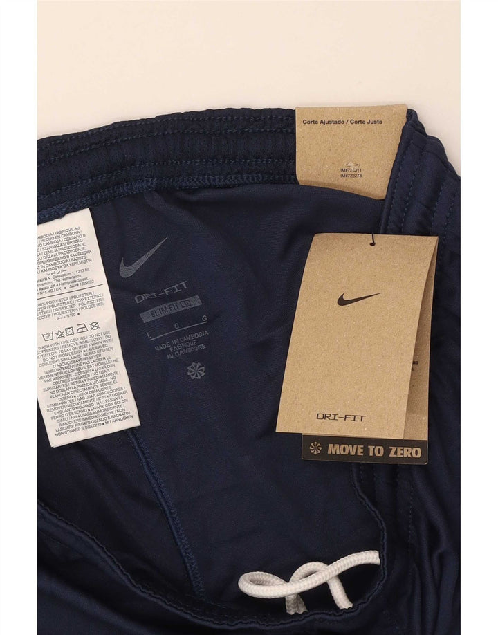 Nike - Pantalones cortos deportivos Dri Fit para hombre, talla grande, poliéster, color azul marino
