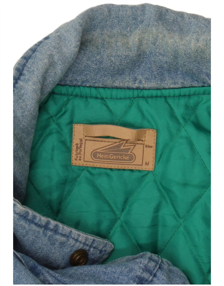 HEIN GERICKE Chaqueta vaquera militar de corte holgado para hombre UK 38 Algodón azul medio