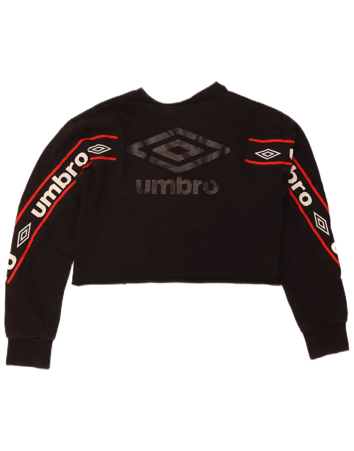 Umbro Mujer Crop Graphic Sudadera Jumper UK 40 Mediano Negro