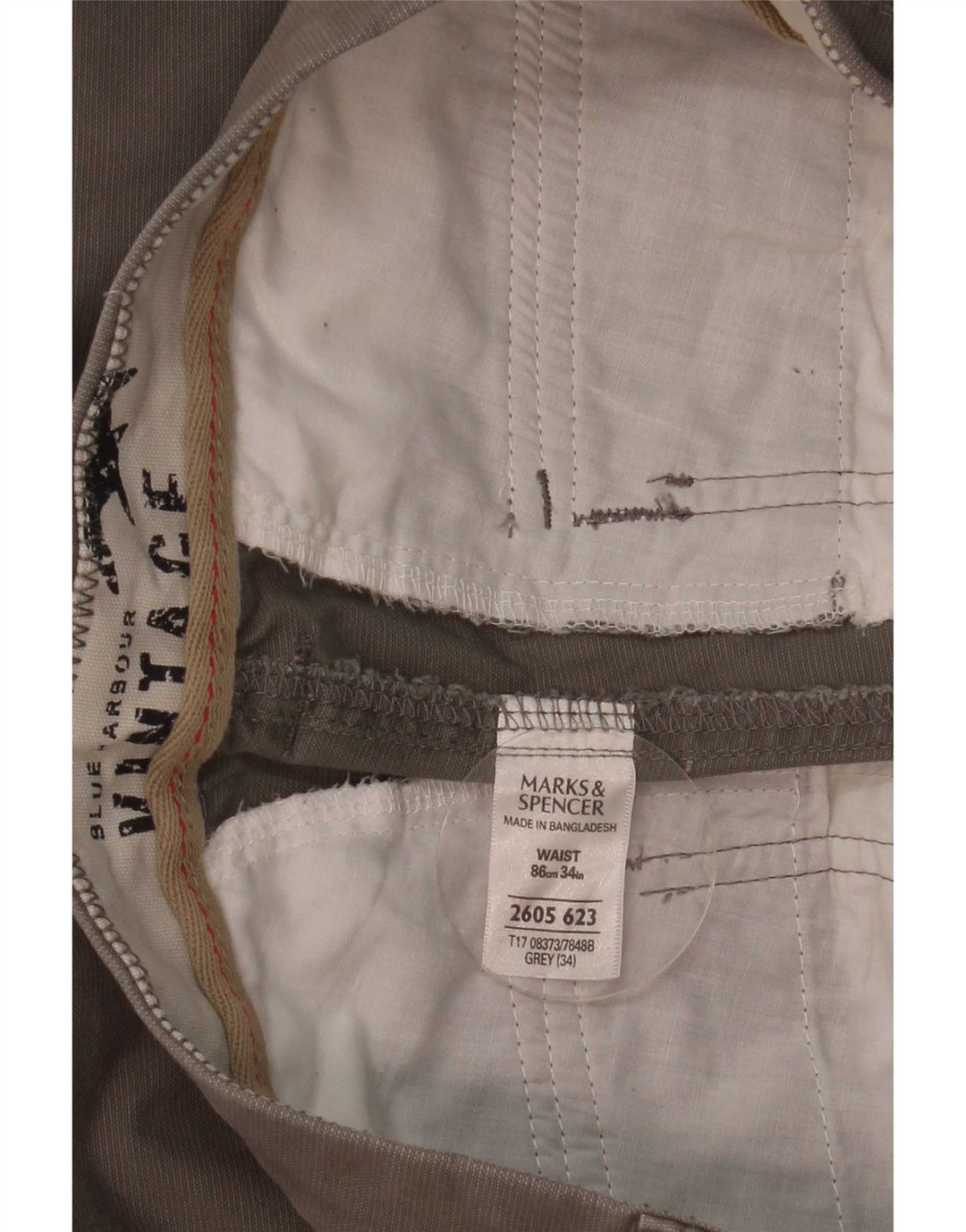 Marks & Spencer Bermudas vintage para hombre W32 Algodón gris medio