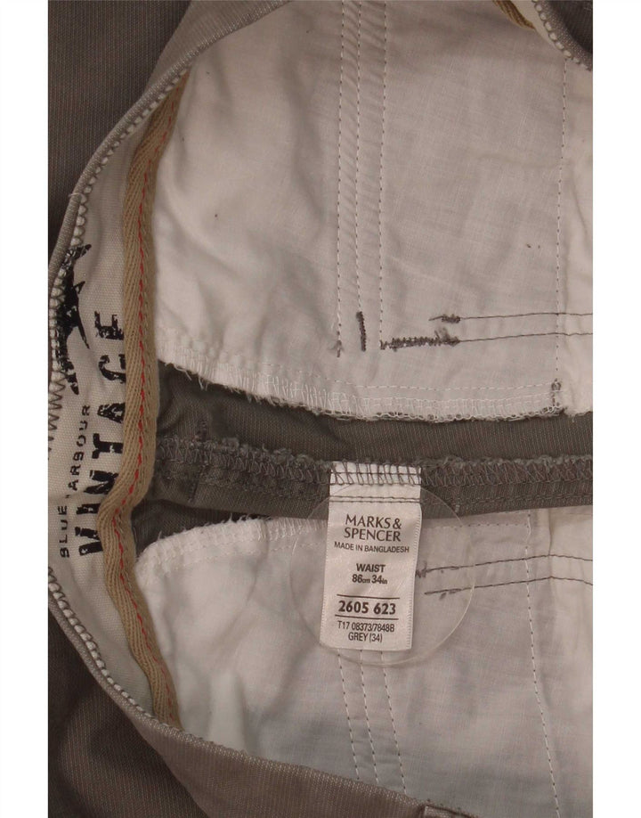 Marks & Spencer Bermudas vintage para hombre W32 Algodón gris medio