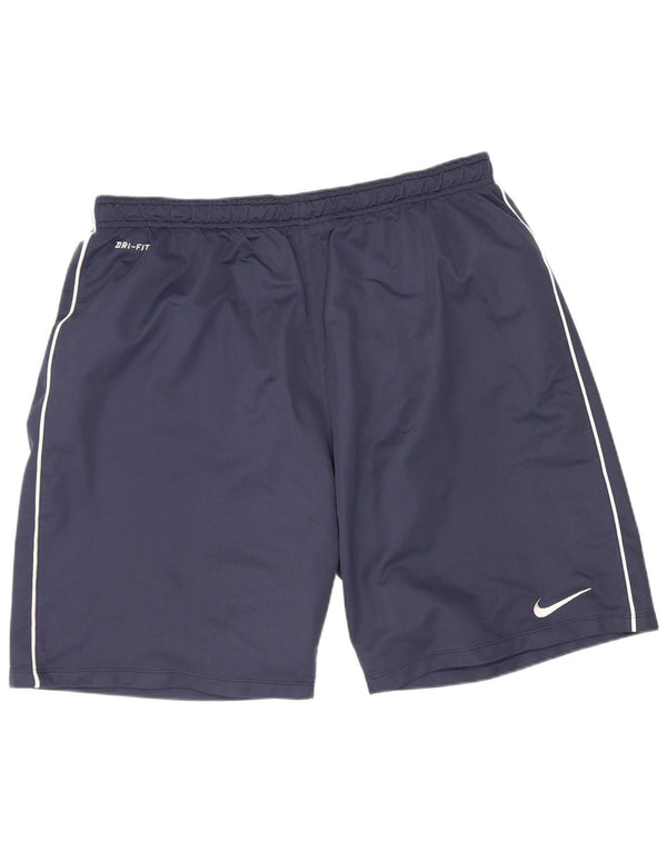 Pantalones cortos deportivos Nike Dri Fit para hombre XL Poliéster azul marino