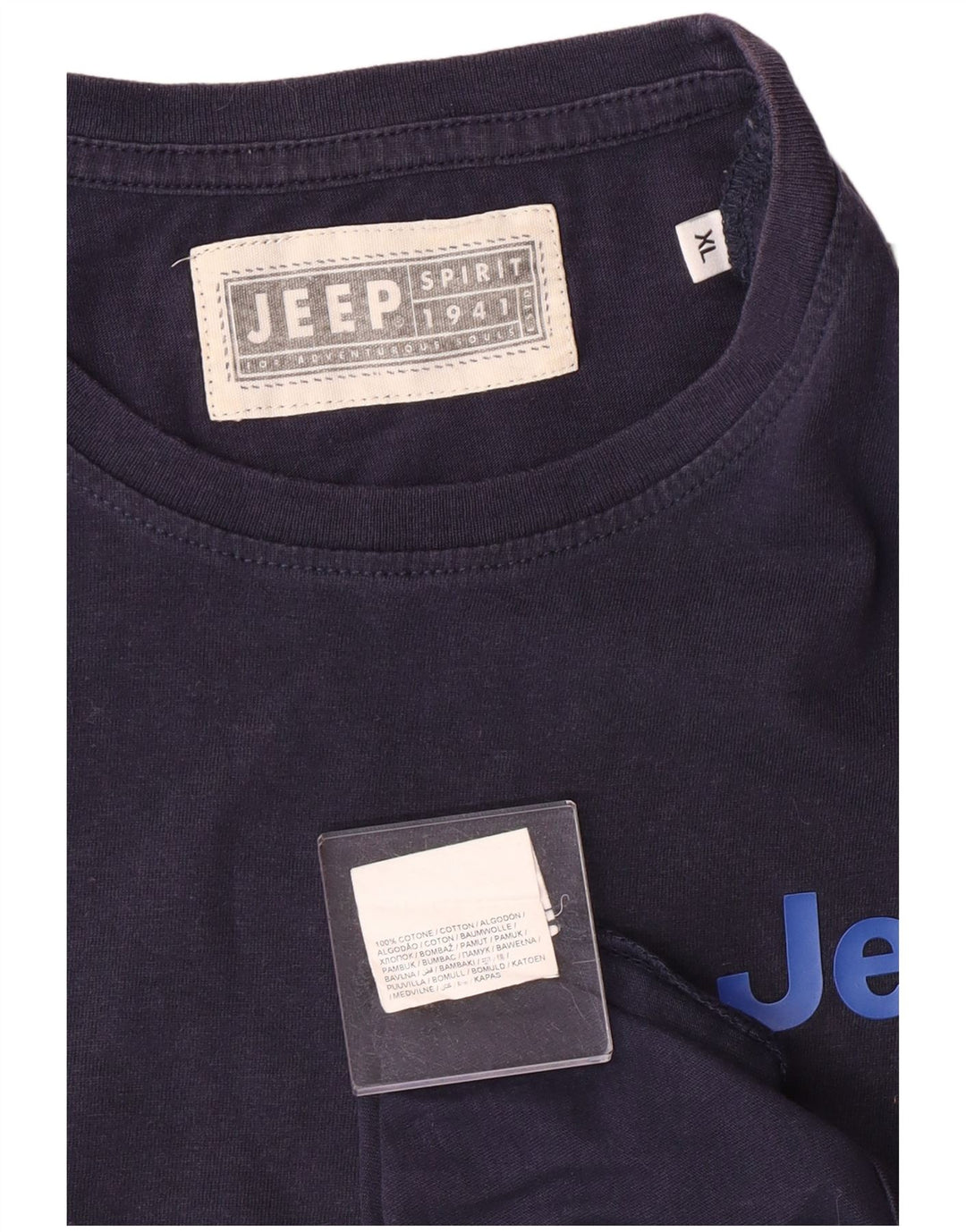 Jeep Camiseta Gráfica Mujer Top XL Algodón Azul Marino