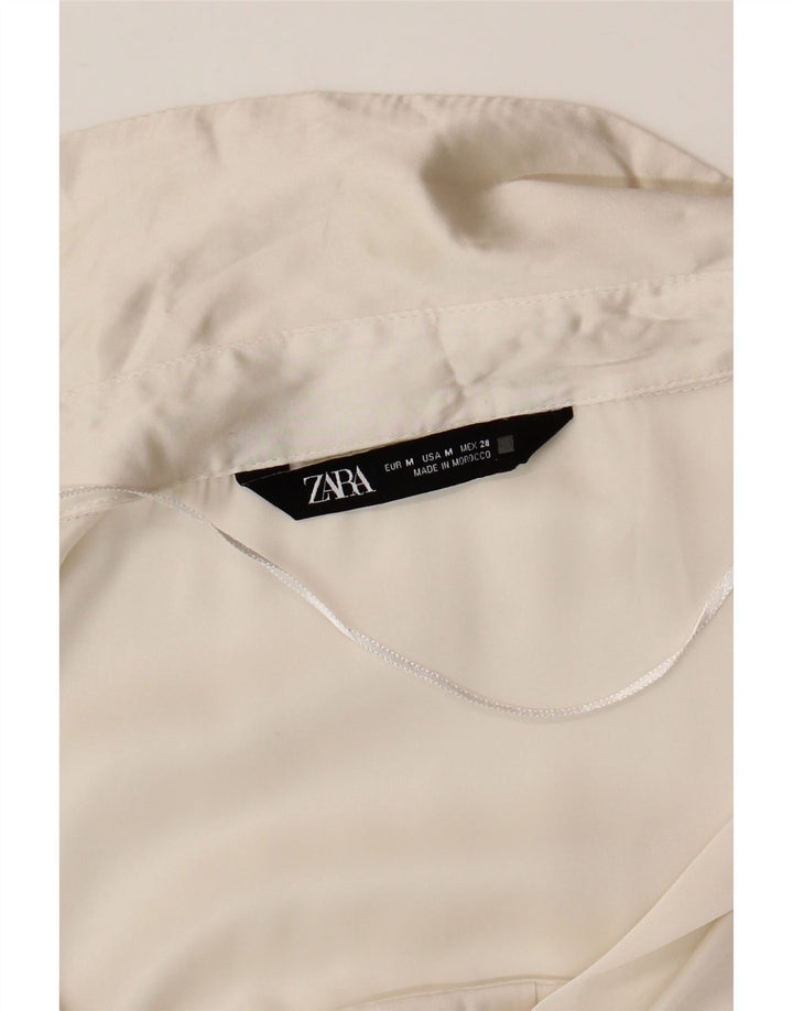 Zara Mujer Blusa Camisera Extragrande UK 44 Medium Blanco