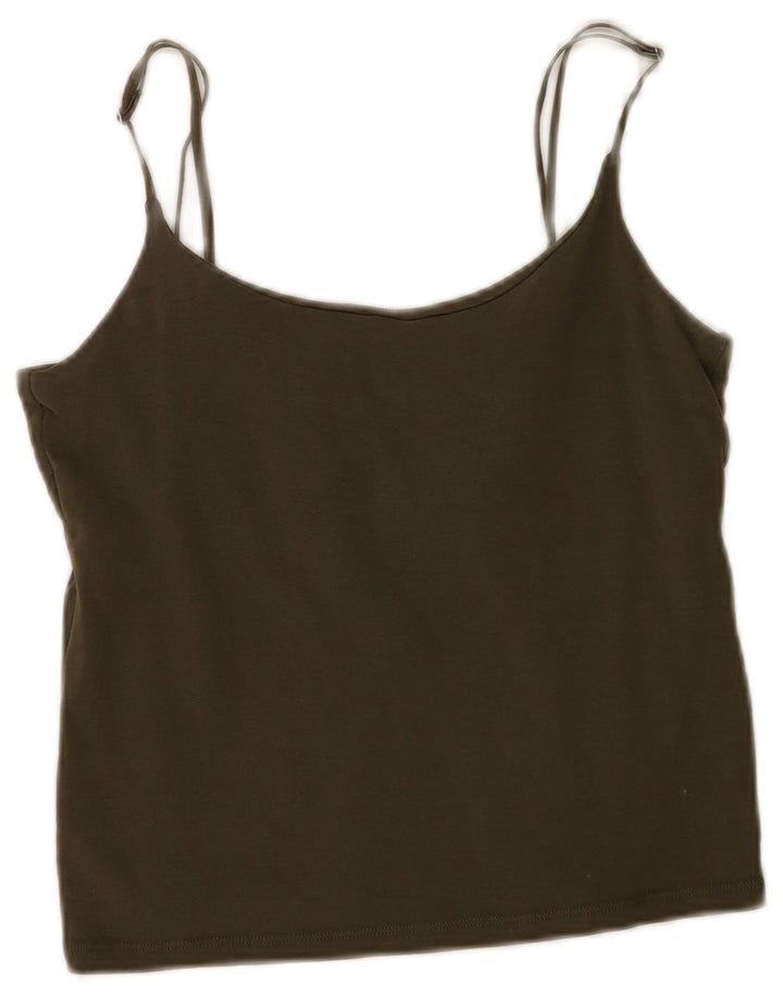 Zara Mujer Crop Cami Top UK 44 Grande Caqui