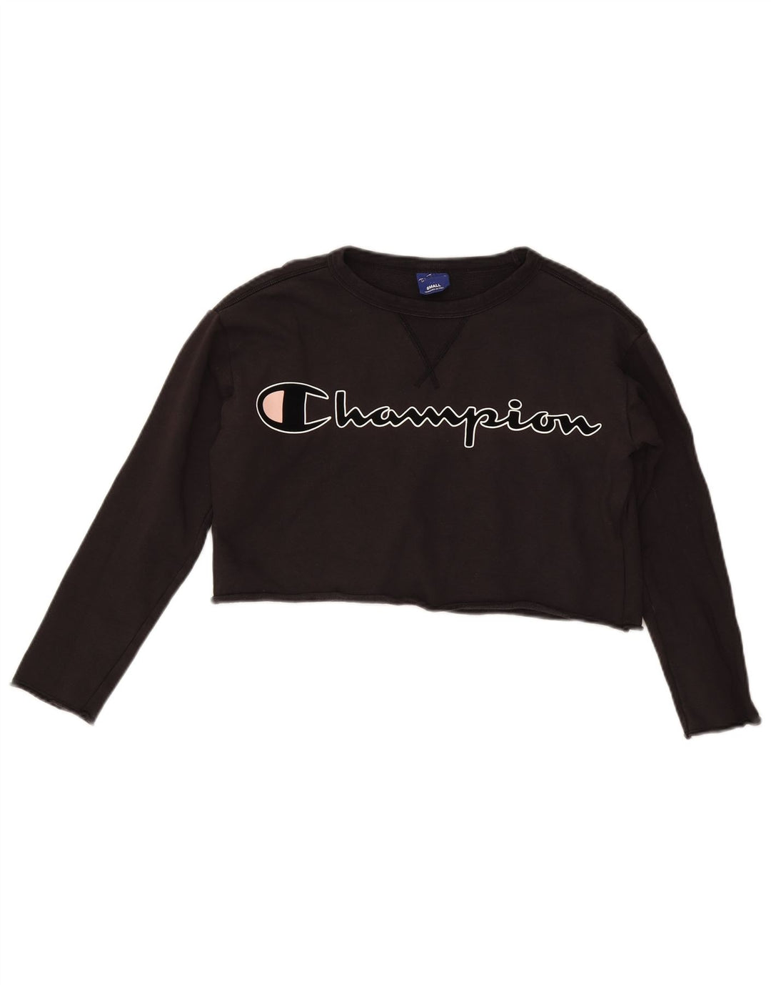 Champion Sudadera de gran tamaño con gráfico recortado para mujer UK 10 Small Black