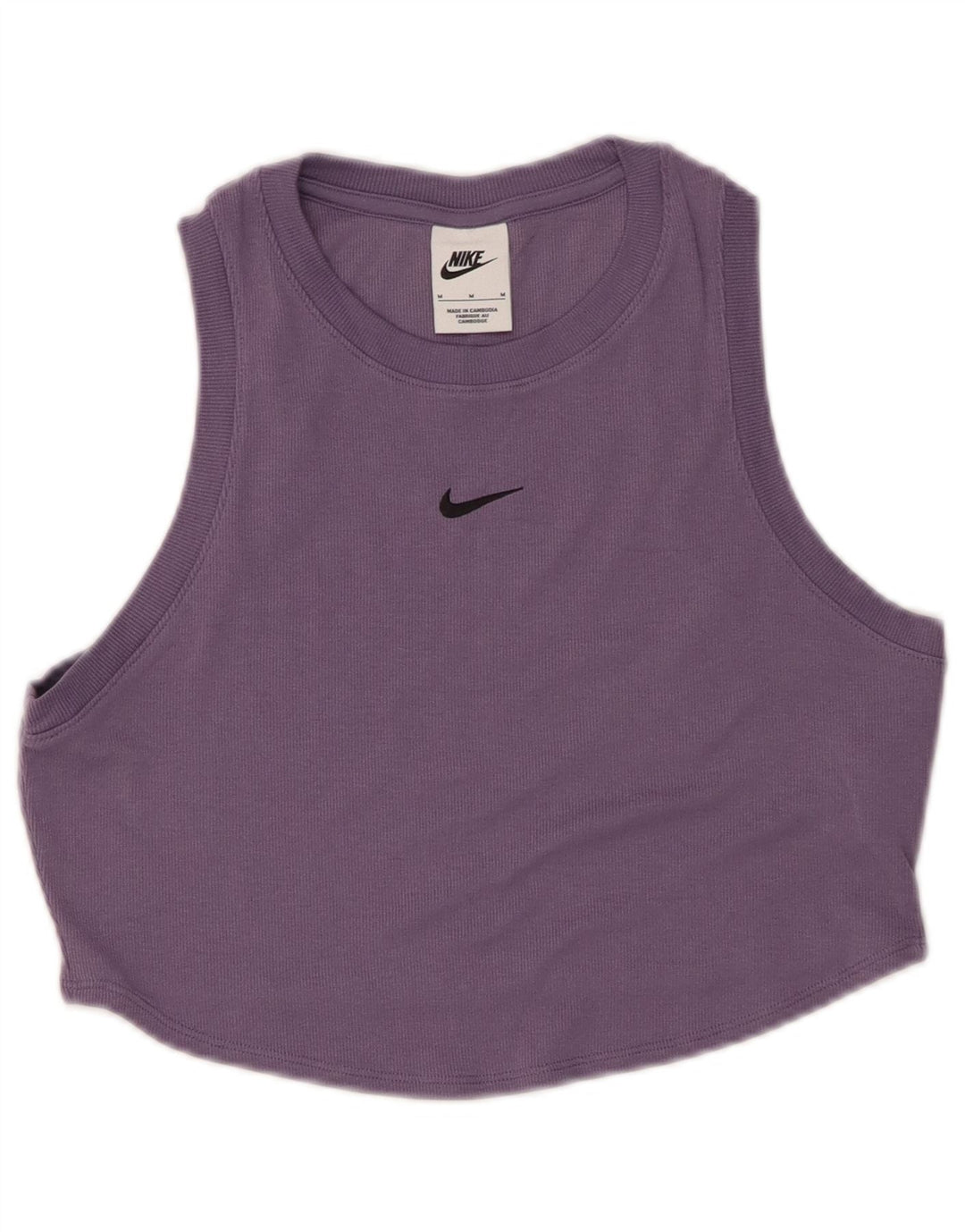 NIKE Top corto para mujer UK 12 Poliéster morado mediano