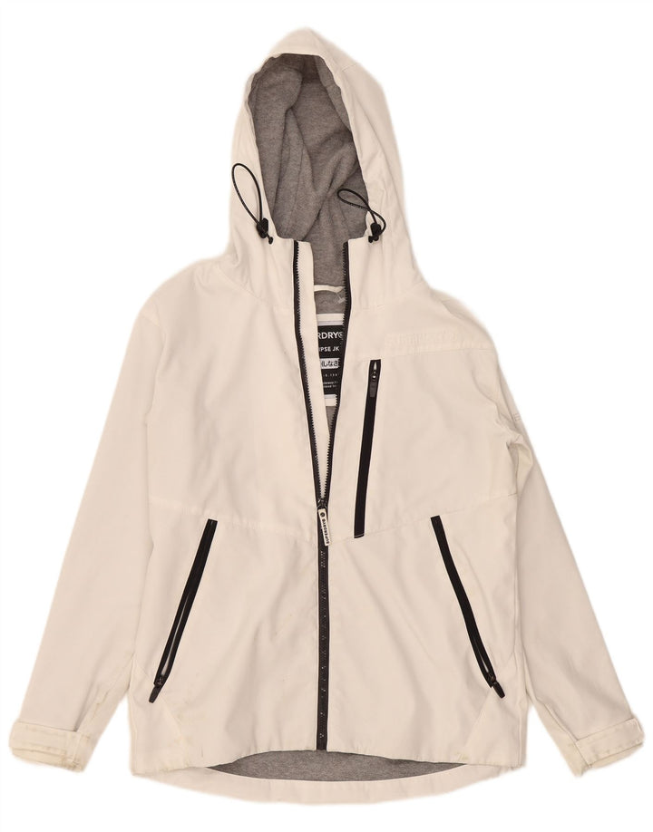 Superdry Chaqueta Cortavientos Extragrande con Capucha para Mujer UK 40 Small White