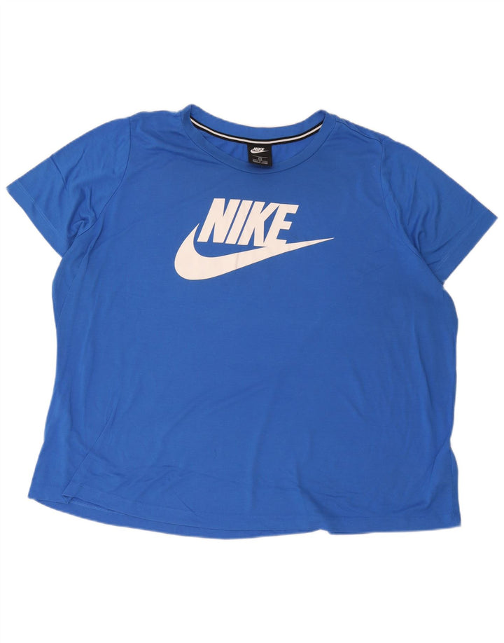 Nike Camiseta gráfica para mujer UK 22 3XL Azul Poliéster