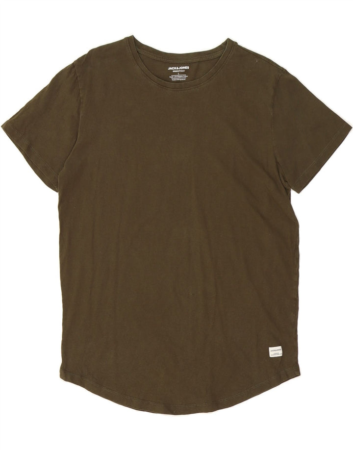 JACK & JONES Mens T-Shirt Top Large Khaki Vintage Jack & Jones and Second-Hand Jack & Jones from Messina Hembry 