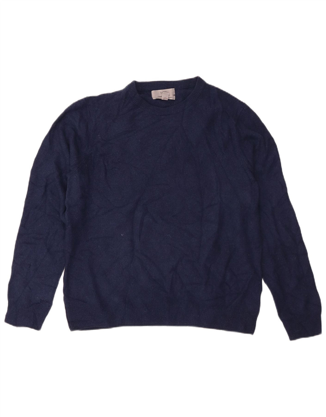 Marks & Spencer Jersey de cuello redondo para mujer UK 46 Large Blue Lambswool