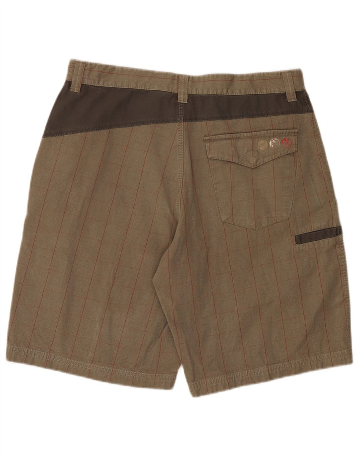 Nike - Pantalones cortos tipo cargo para hombre, tamaño mediano, W32, algodón a cuadros beige