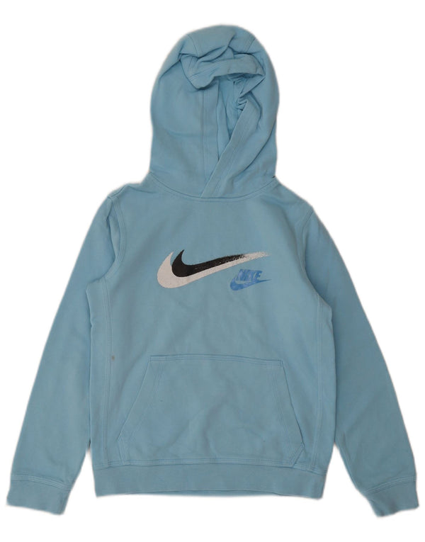 Nike - Sudadera con capucha para niño (10-11 años, algodón), color azul medio