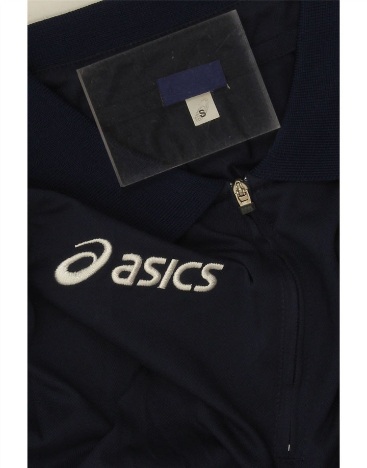 Polo Asics Hombre Pequeño Poliéster Color Block Azul Marino