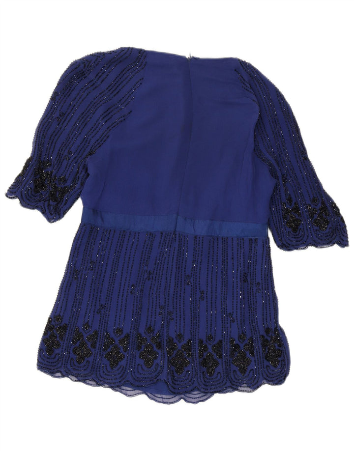 Blusa REISS para mujer Top UK 10 Small Blue Silk