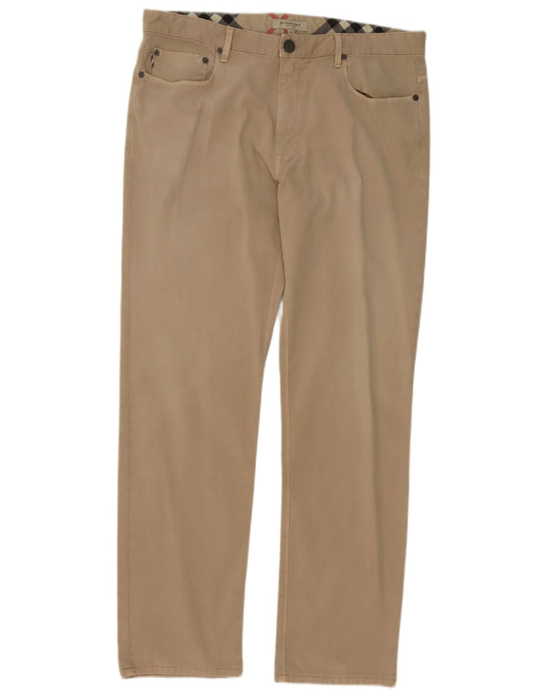 Burberry Pantalones casuales rectos para hombre W35 L32 Algodón beige