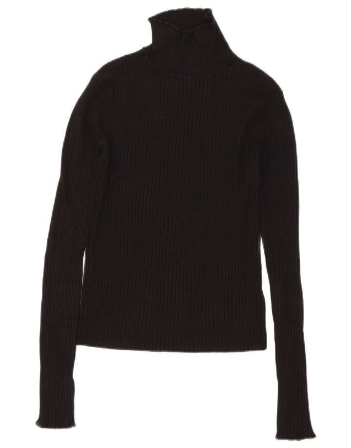 Zara - Jersey con cuello alto para mujer, talla M, viscosa negra