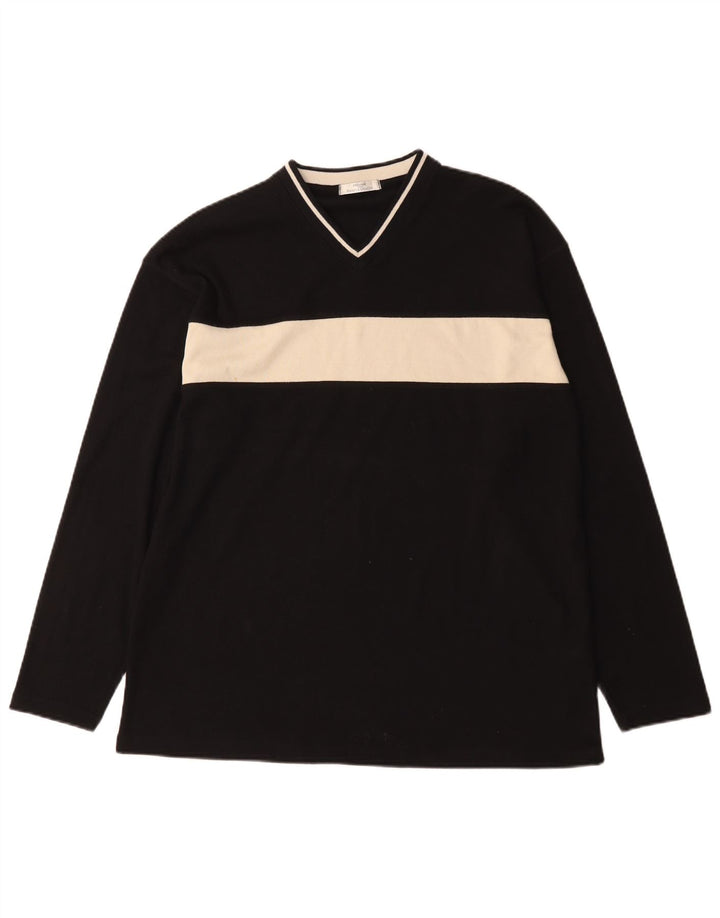 Marks & Spencer Camiseta St. Michael de manga larga para hombre, talla grande, color negro