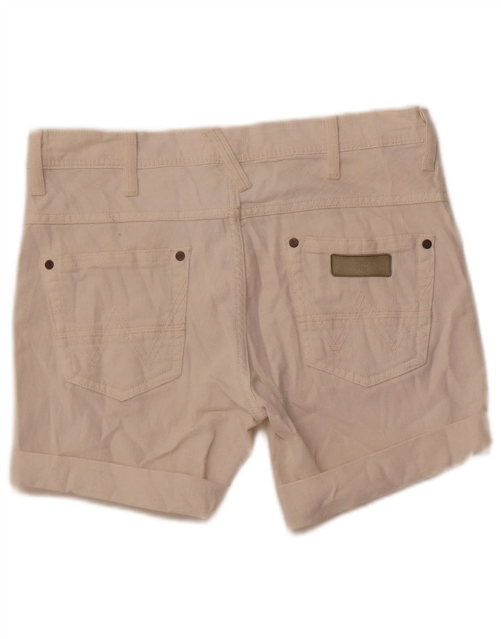 Wrangler Mujer Sly Denim Shorts W32 Grande Algodón Blanco Roto