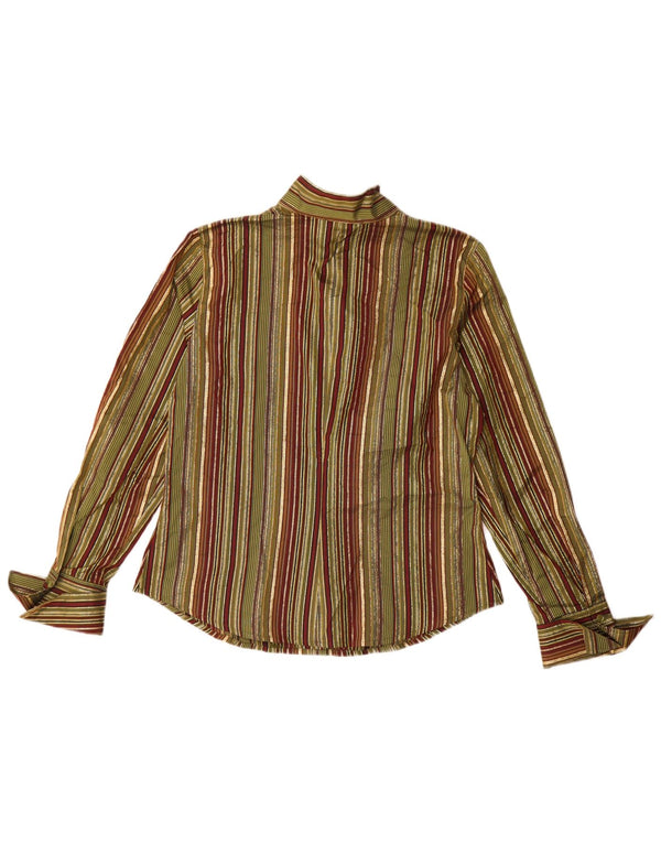 Naracamicie Blusa para mujer UK 46 Grande Poliéster a rayas caqui