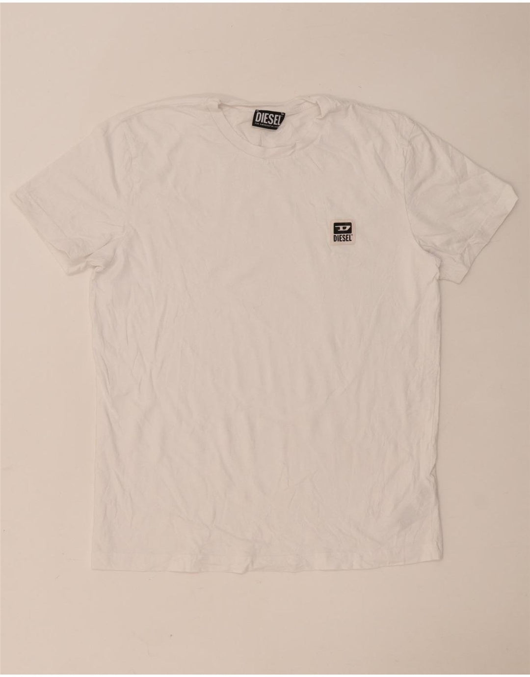 Diesel Hombre Camiseta Top Grande Algodón Blanco