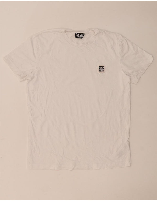 Diesel Hombre Camiseta Top Grande Algodón Blanco