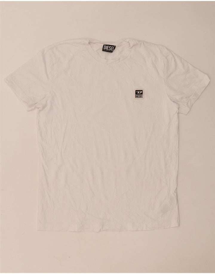 Diesel Hombre Camiseta Top Grande Algodón Blanco