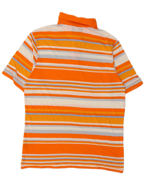 Polo Kappa Hombre De Algodón A Rayas Naranja Medio