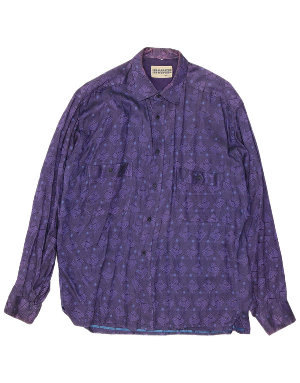 Camisa BOXER Hombre Large Viscosa Geométrica Morada