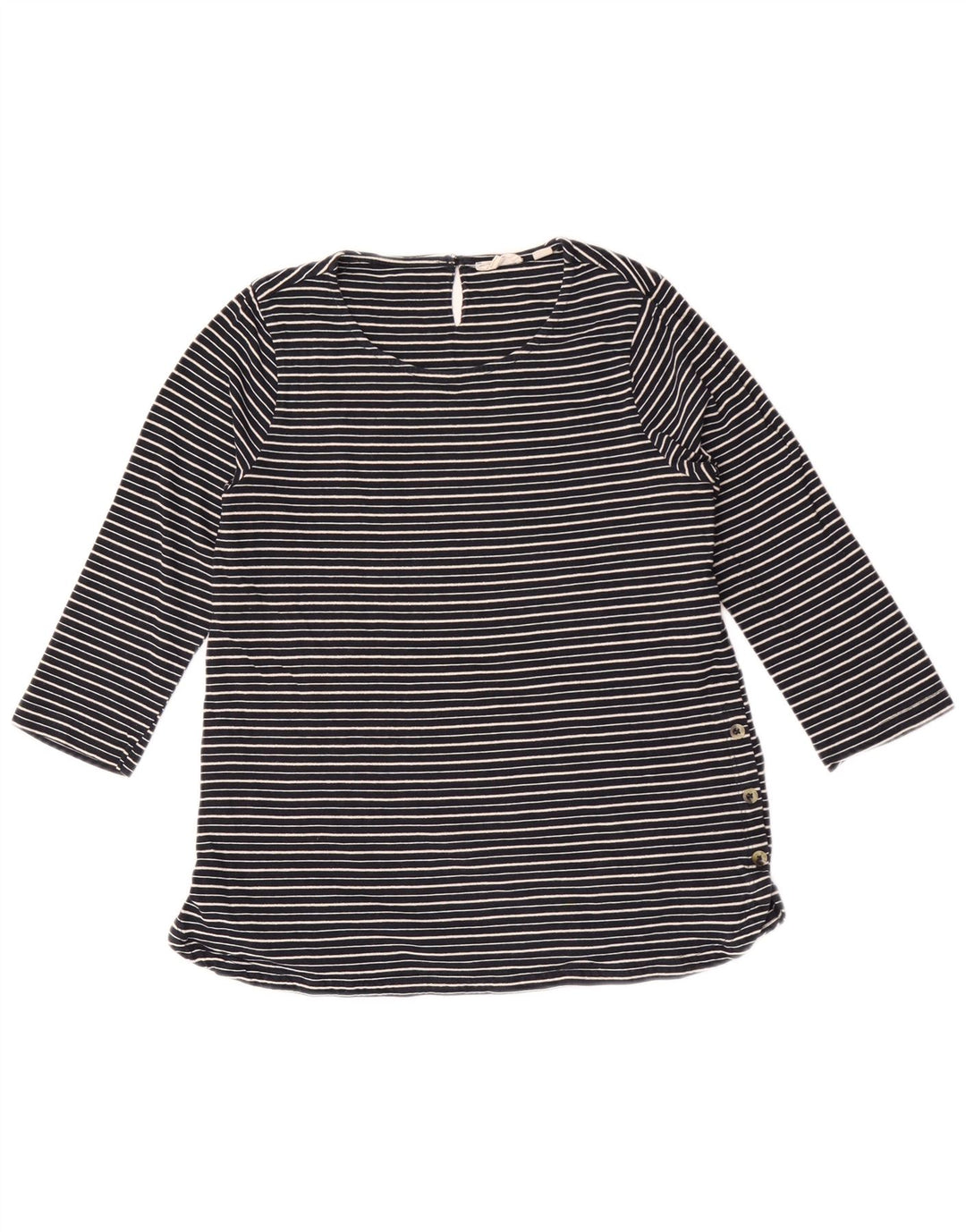 Camiseta para mujer Fat Face manga 3/4 UK 40 Small azul marino a rayas