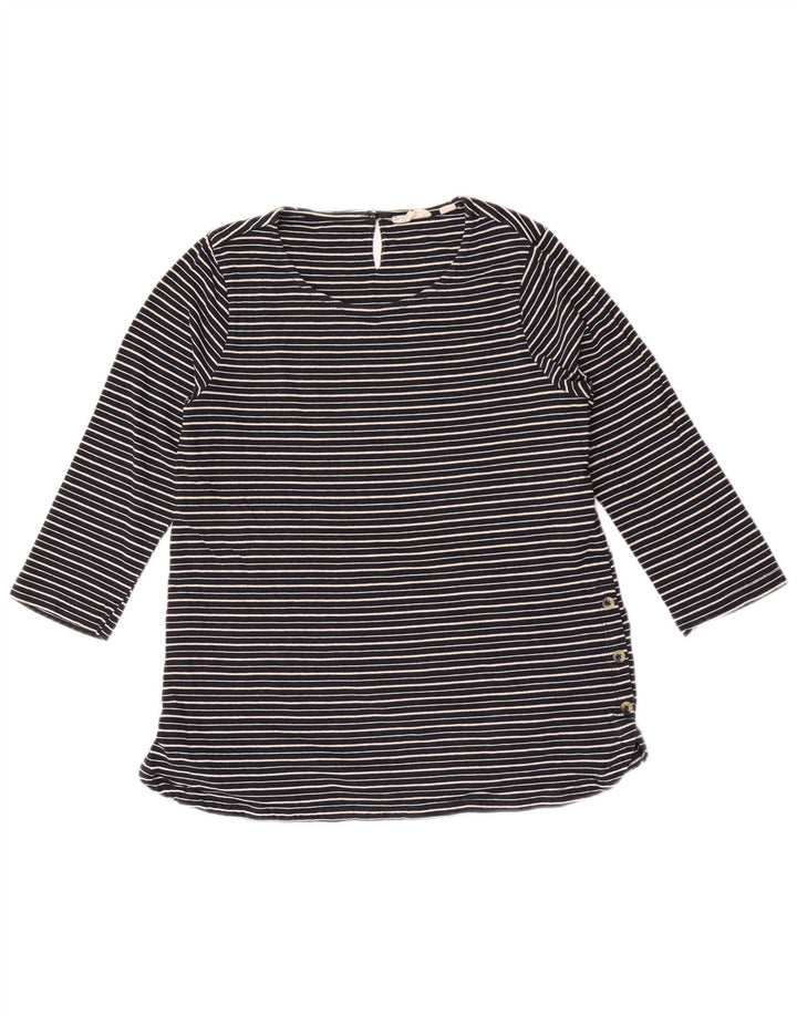 Camiseta para mujer Fat Face manga 3/4 UK 40 Small azul marino a rayas
