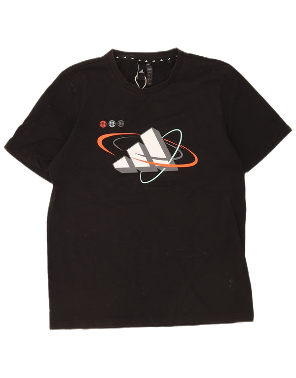 Adidas - Camiseta gráfica para hombre, talla mediana, algodón negro