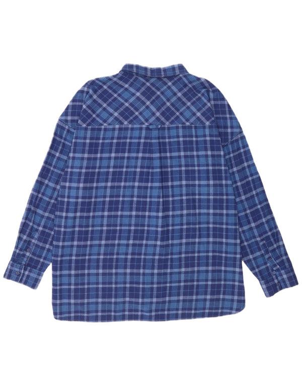 Camisa de franela para mujer Fat Face UK 20 2XL Algodón a cuadros azules
