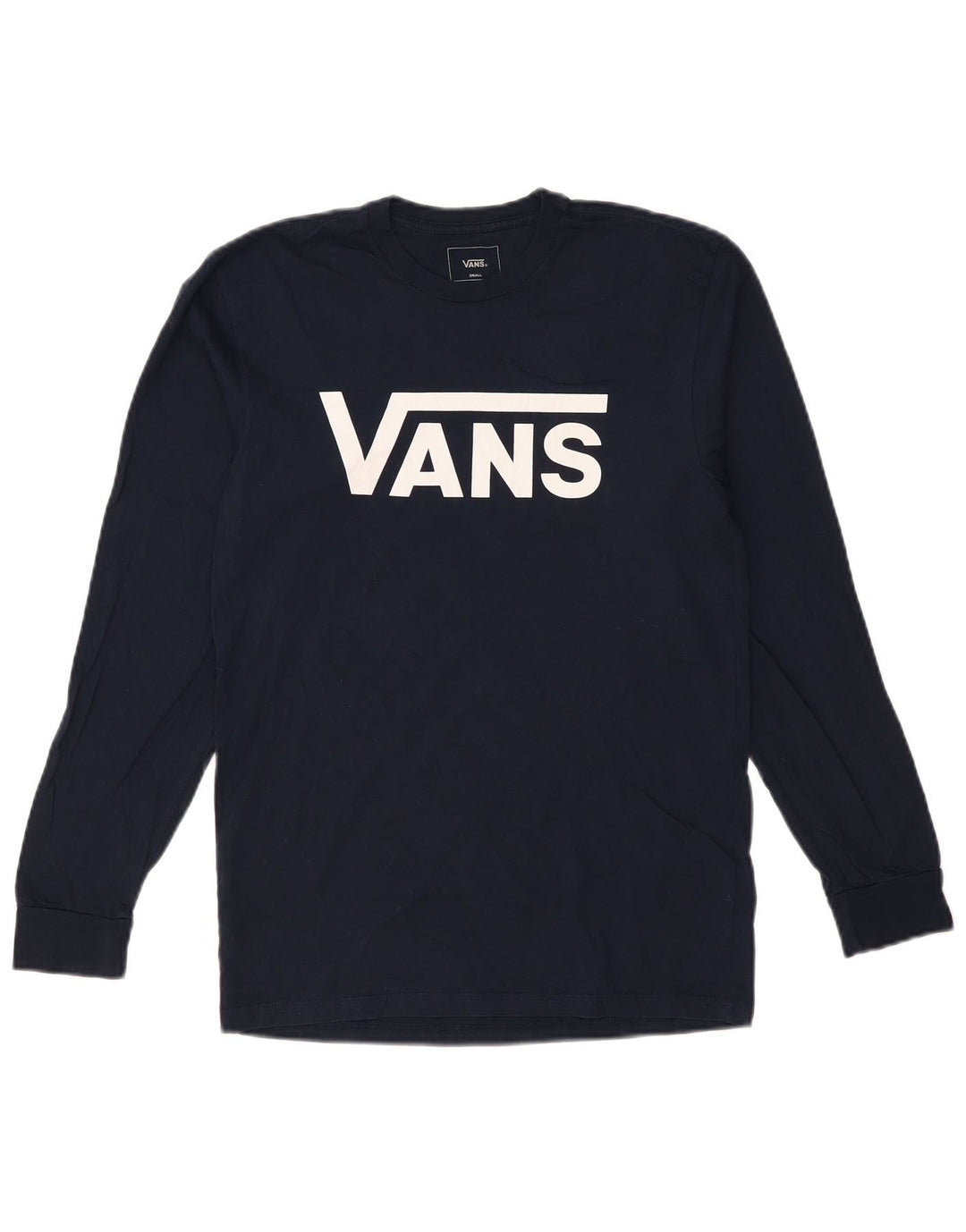 VANS Hombre Classic Fit Graphic Top Manga Larga Pequeño Algodón Azul Marino