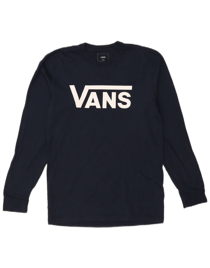 VANS Hombre Classic Fit Graphic Top Manga Larga Pequeño Algodón Azul Marino